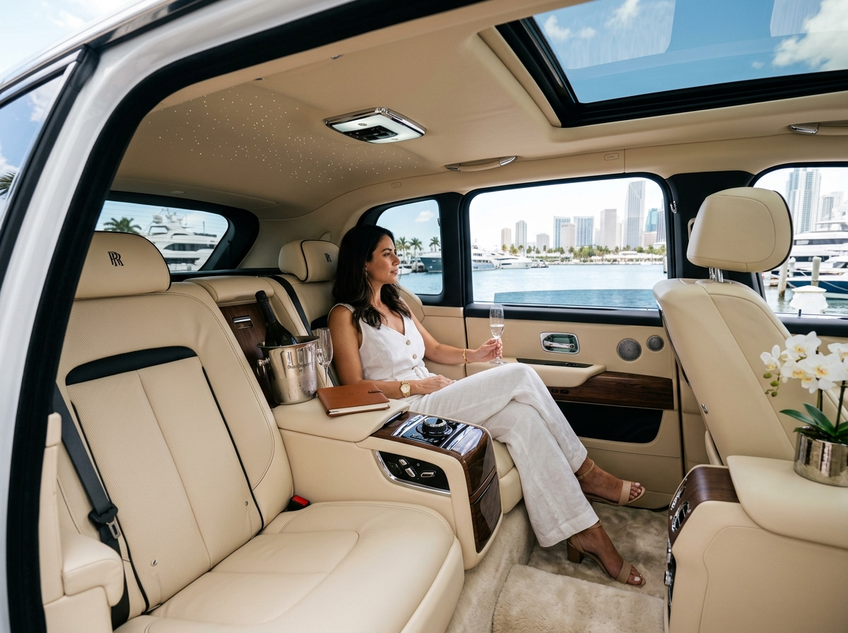 Rolls-Royce Cullinan interior luxury cabin Miami