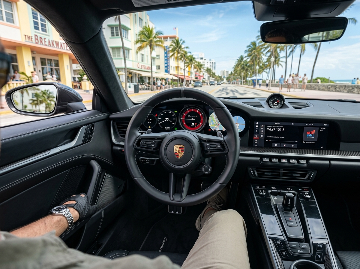 Porsche 911 Carrera S cockpit Miami